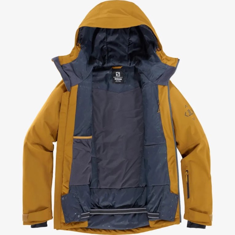 Yellow Salomon Highland Men's Insulated Jackets | IE MD0574